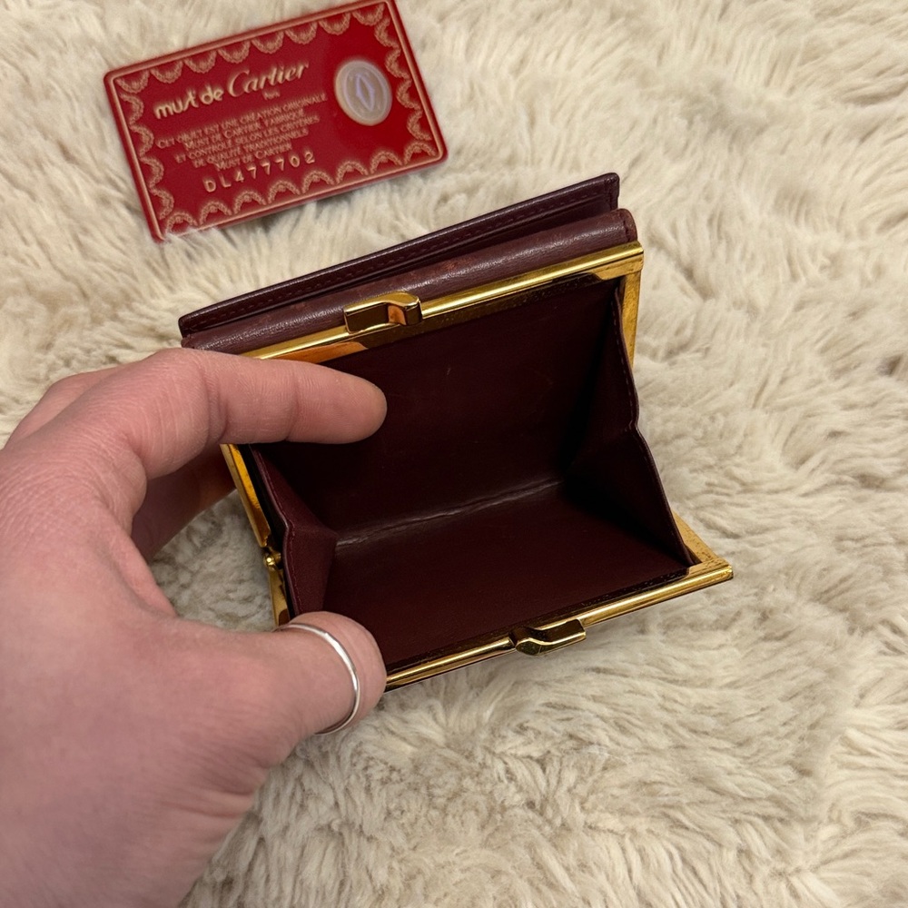 ✨Vintage Must de Cartier Bordeaux Leather Wallet✨ - Picture 13 of 15